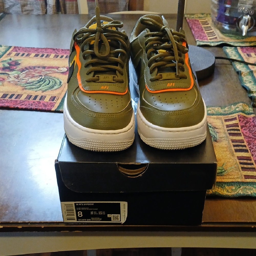 Nike Olive and Orange Women's Sneakers
